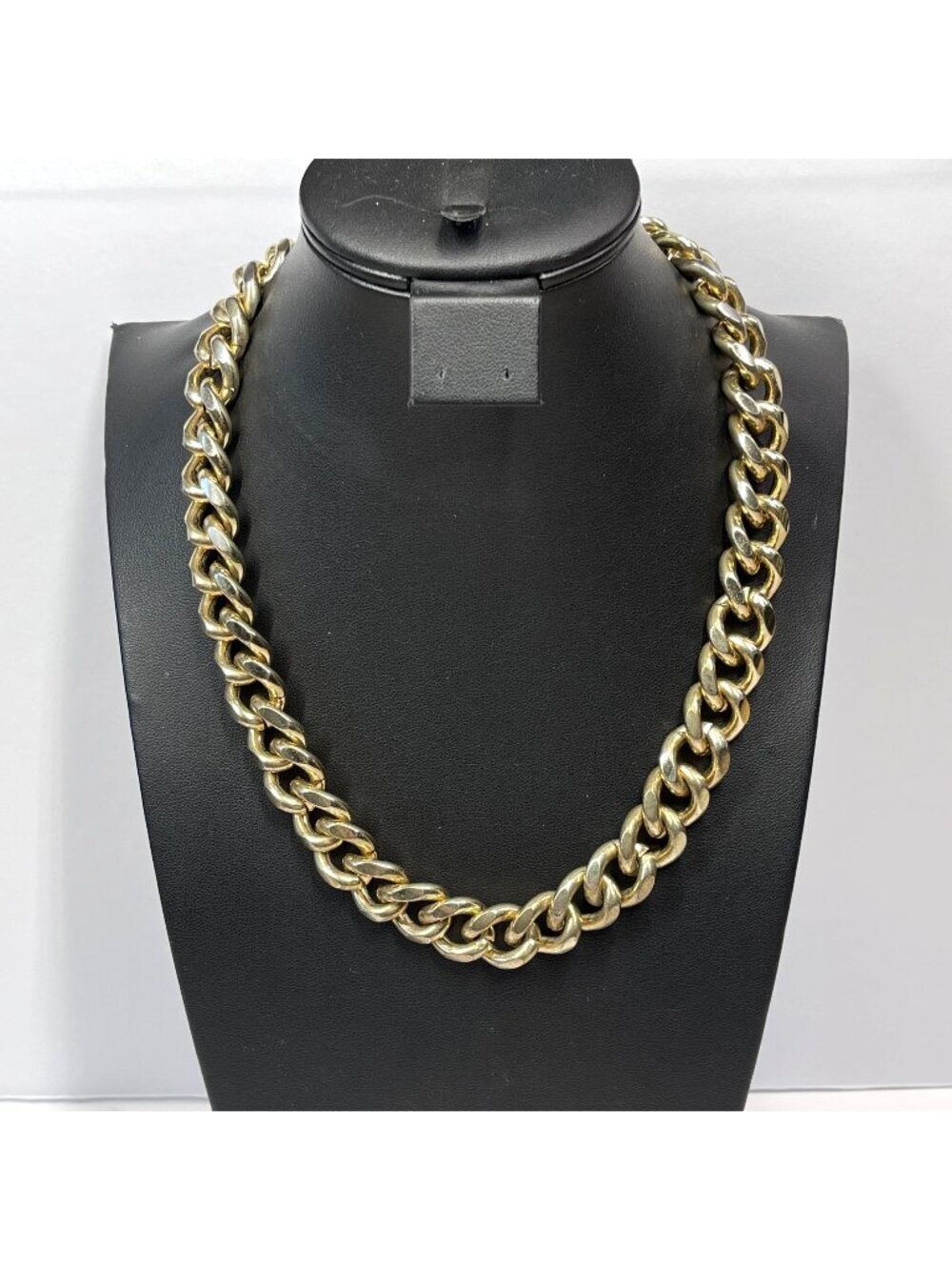Zara Chunky Gold-Tone Chain Necklace 19" L & 2" Extender Maximalist Style